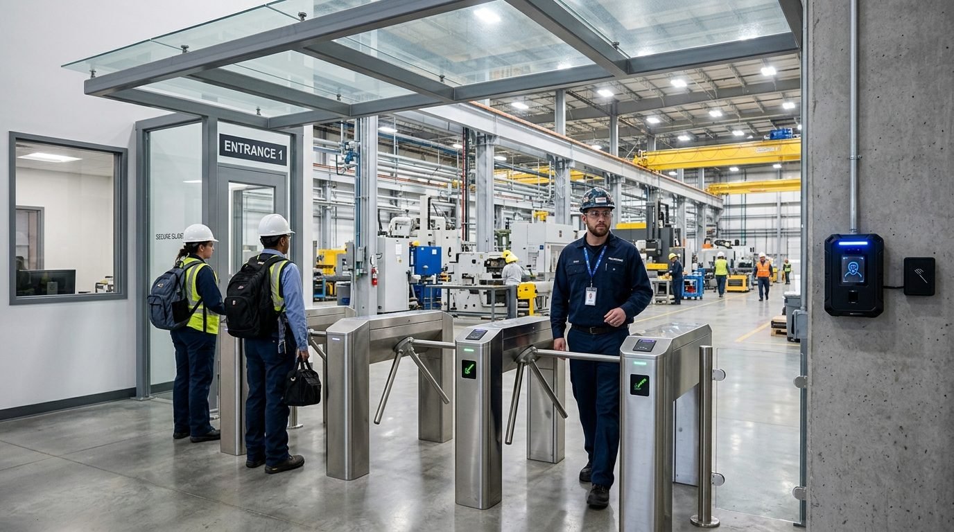 Endüstriyel Üretim ve Metal Sanayi Tesisi PDKS ve Turnike Güvenlik Sistemi